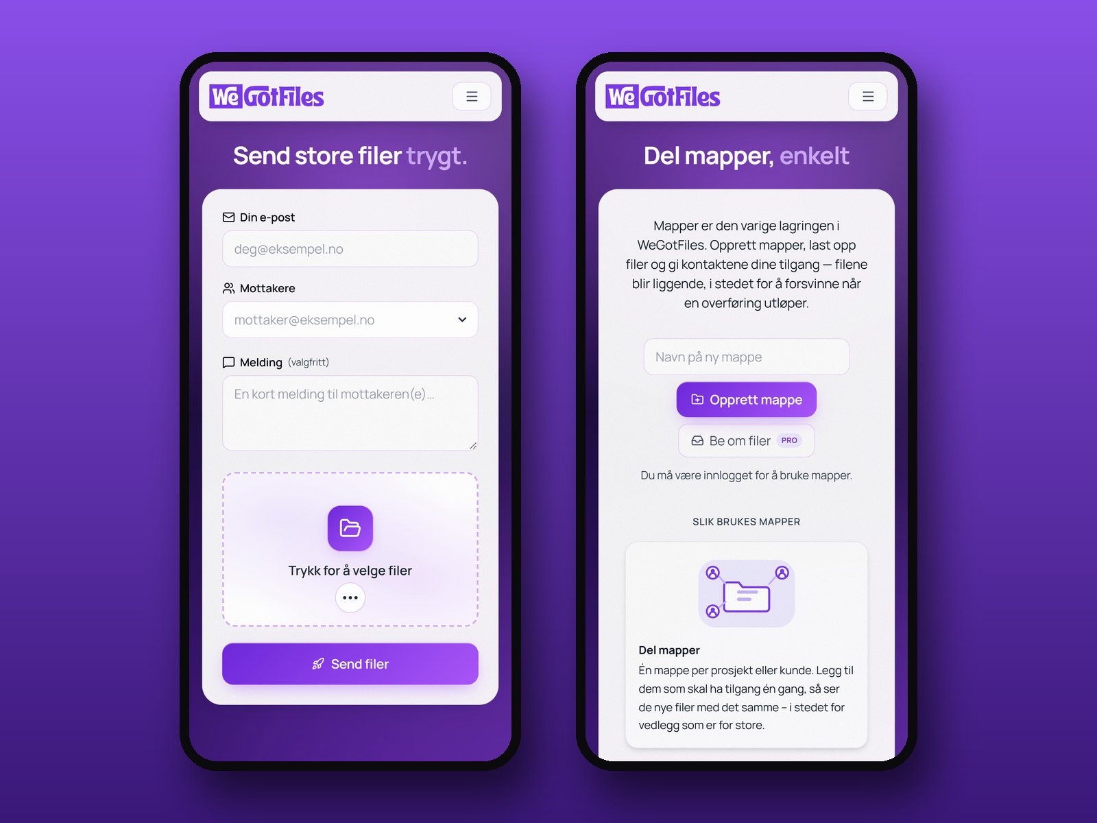 WeGotFiles på mobil